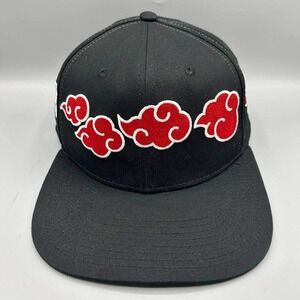 Naruto Shippuden Akatsuki Hat Men Black Red Embroidered Snap Back Cap Cotton
